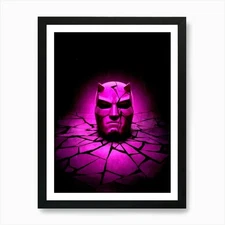 Purple Color Daradevil Mask Art Pri Framed Wall Art Poster Canvas Print Picture