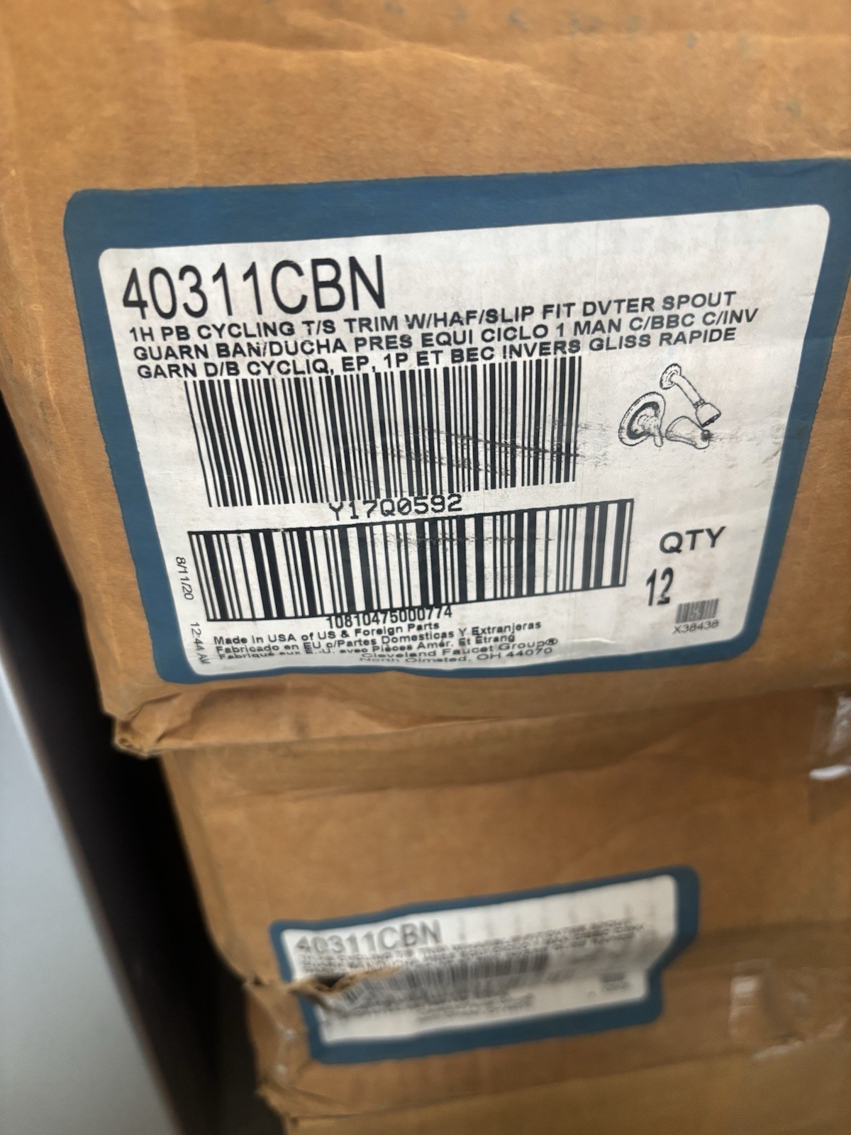 MOEN 40311CBN CORNERSTONE BRUSHED NICKEL TUB AND SHOWER BRAND NEW
