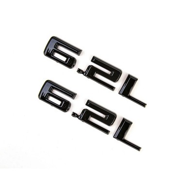 (2) OEM 6.2 liter chevy emblem gloss black brand new