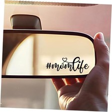 3X Mom Life Car Decal   Cute Vinyl Sticker for Rearview Mirror, Mom Life Black