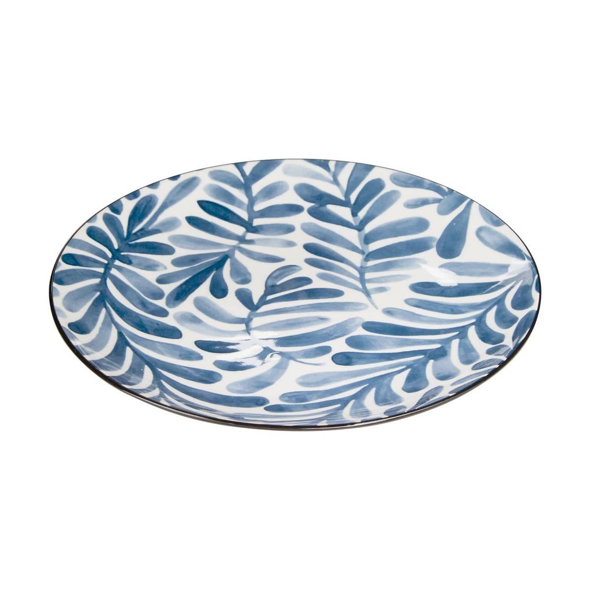 Assiette à dessert céramique Umami Feuille 19 cm bleu, vaisselle de prestige