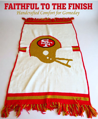   HANDMADE QUILTED Quilt LAP CRIB BLANKET SF 49ERS FOOTBALL SAN FRANCISCO  