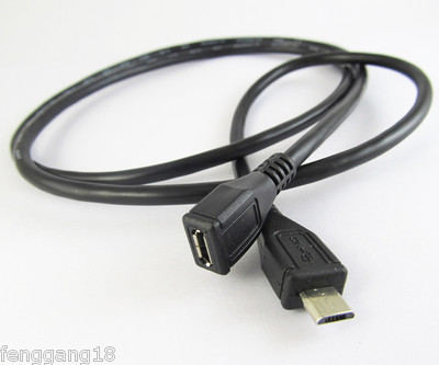 10pcs 3Ft 1M Extension Data Cable Micro USB 5pin Male to Female Straight Cable