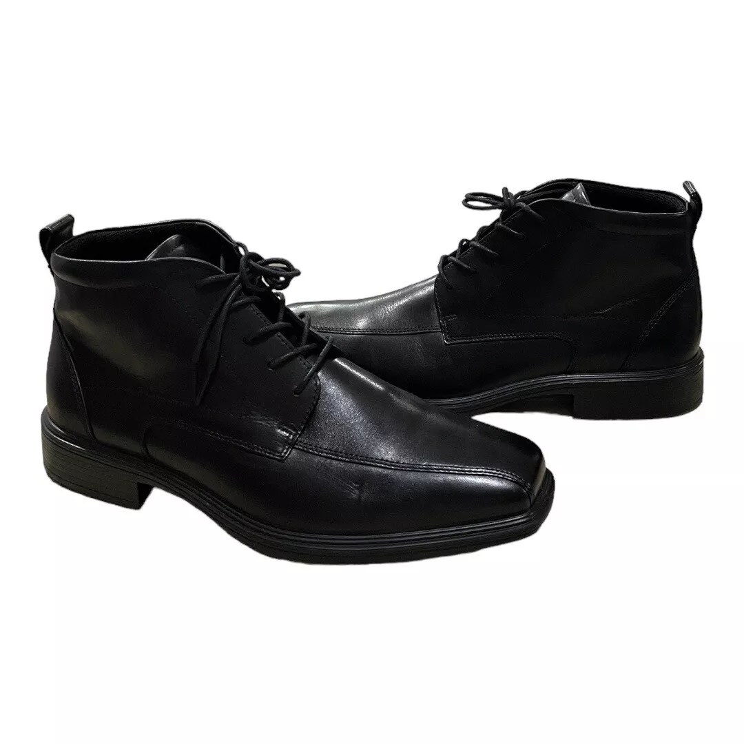 Men s ECCO Minneapolis Bike Toe Chukka Boot Black Cow Leather 9 FLAWLESS