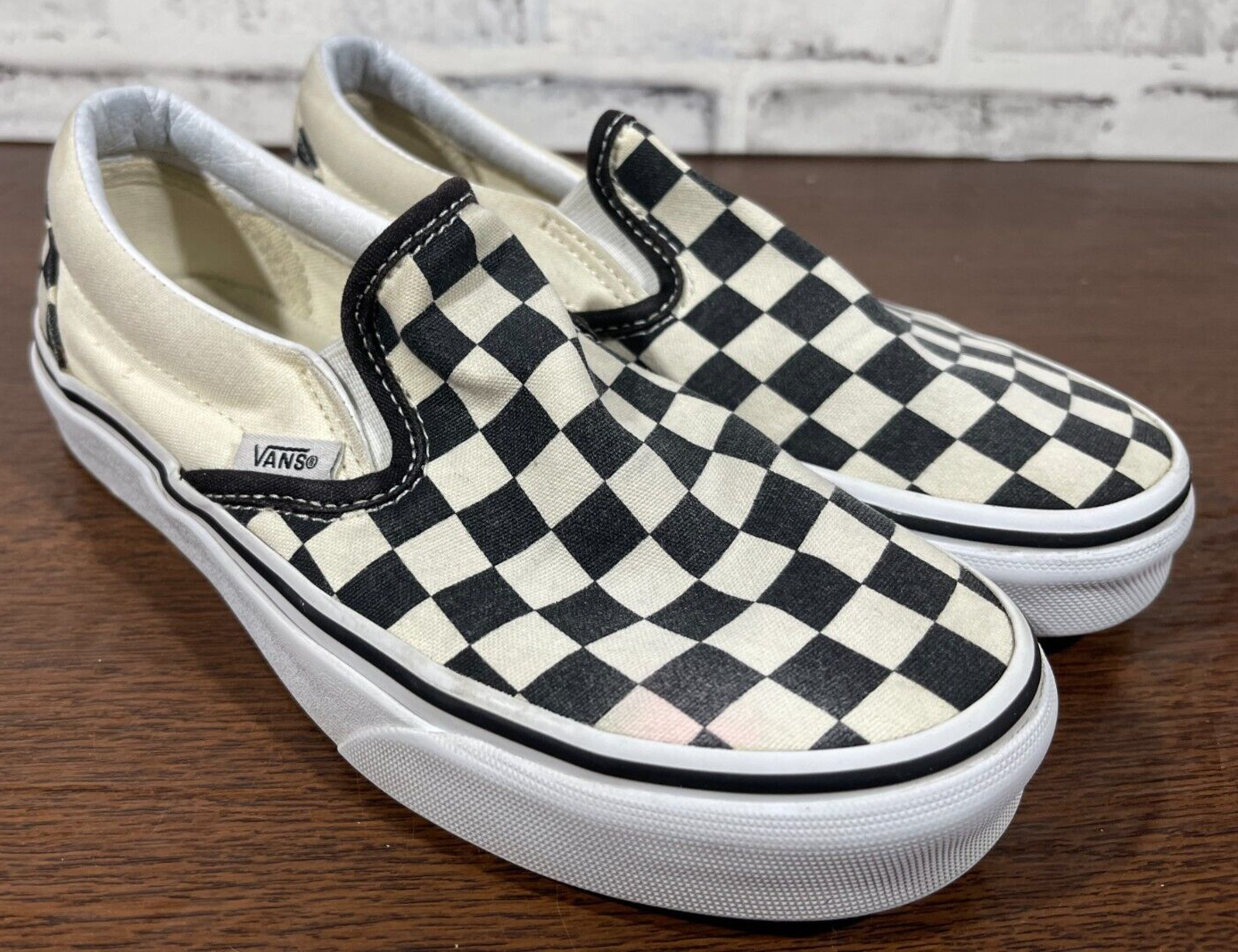 Vans Slip On Sneakers Mens 3.5 Womens 5 Off the Wall 721356 Black & White Check