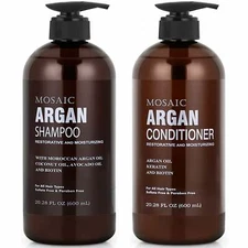 Mosaic Argan Oil Shampoo and Conditioner Set, 20.2 FL Oz Each