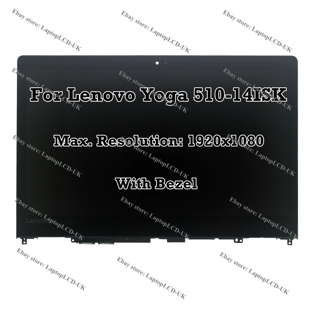 14.0"" Lenovo Yoga 510-14ISK 14IKB LCD Display Touch Screen Assembly with Bezel