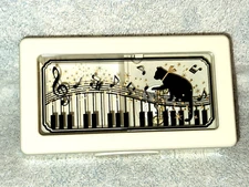 Nidec Black Cat Piano Keys Music Box Keyboard Nidec Japan 5" Sankyo