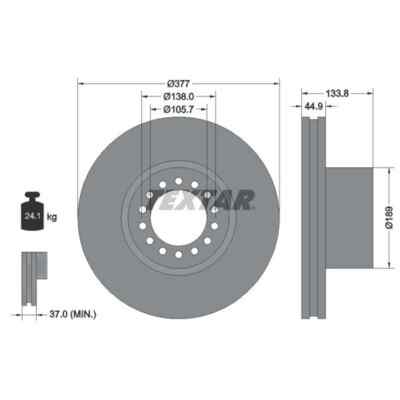 TEXTAR 2x Bremsscheibe 93101400