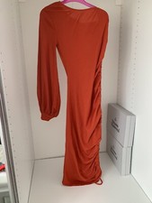burnt orange pretty little thing midi dress - Size 4