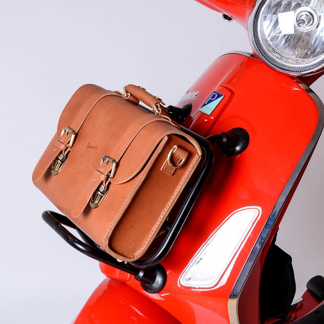 Classic Carry Leather bag Genuine Leather Cowhide Front Box For Piaggio