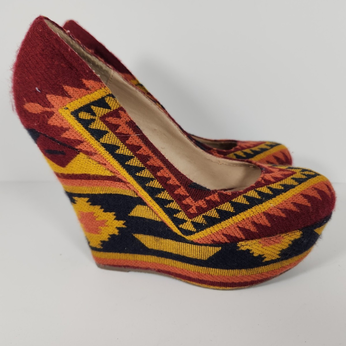 Steve Madden Pammyy M Wedge Aztec Multi Color Womens Size
