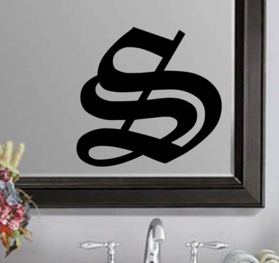 Old English Wedding Letter Initial Vinyl Sticker Decal (e)