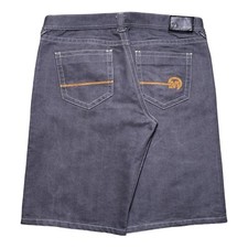 Vintage Y2K Mecca Grey Wash Baggy Jean Shorts Jorts Embroidered 40