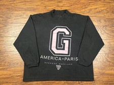 Vintage 80s Guess America Paris Sweatshirt medium black q5