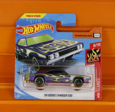 Hot Wheels - 2020 - '69 DODGE CHARGER 500 (Lila) - HW Flames 8/10 - 189/250
