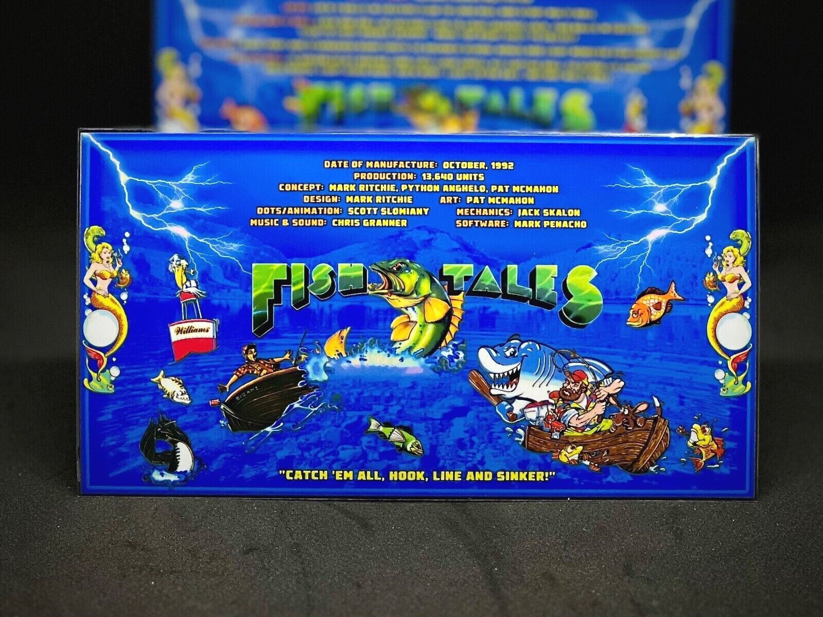 1992 Williams Fish Tales Custom Instructions Cards Pinball Pinball