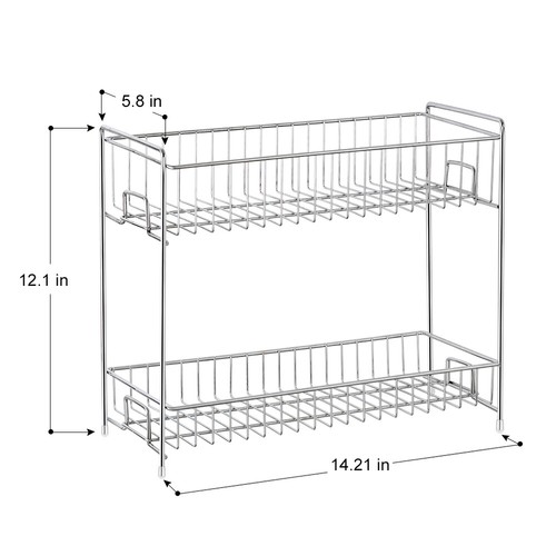 NEX 2Tier Kitchen Counter Storage Organizer Spice Jars Bottle Shelf Holder Rack - Picture 2 of 8