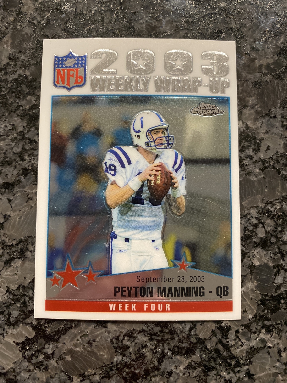 2004 Topps Chrome Peyton Manning 2003 Weekly Wrap-Up #149
