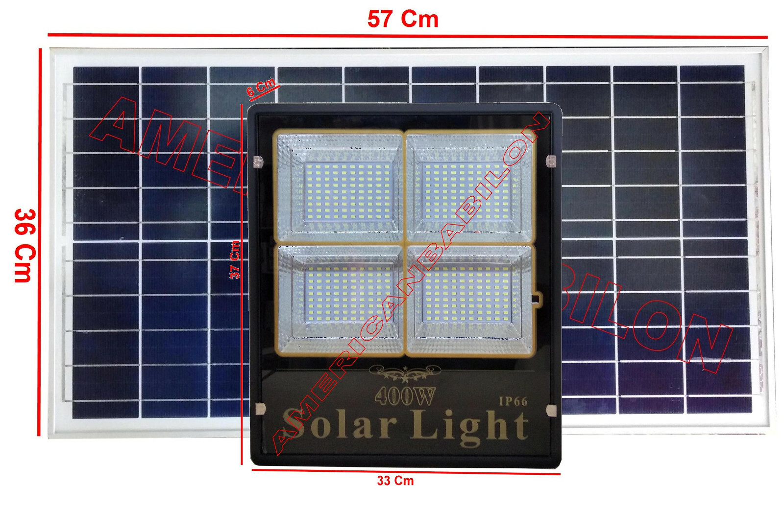 Kit Faro Solare 400W IP66 per Camper e Outdoor - 4 LED SMD Power