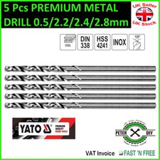 Pack of 5 - HSS PREMIUM METAL DRILL For Drilling In STAINLESS STEEL / CAST IRON