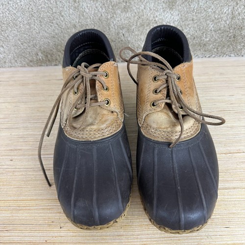 LL Bean Mens Duck Boots 7M Low Ankle Leather Rubber snow rain - Picture 2 of 11