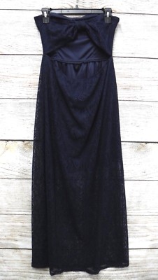 Bailey Blue Strapless Open Bow Back Lace Maxi Dress Womens Large Navy Blue New | eBay Bailey Blue Strapless Open Bow Back Lace Maxi Dress Womens Large Navy Blue New | eBay