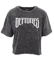 DEFTONES VINTAGE WASH RAW HEM CROP WOMENS T SHIRT