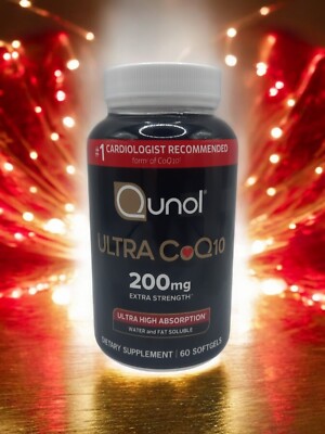 Qunol Ultra CoQ10, 200 mg, 60 Softgels Extra Strength - Exp 01/2028
