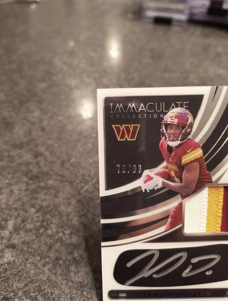 2022 immaculate eye black auto jahan dotson 79/99 three color patch - Image 2 of 4