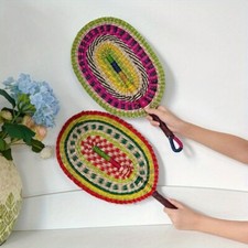 Vietnamese Seaweed Grass Woven Fan Wind Wall Hanging Decor Summer Hand-shake New