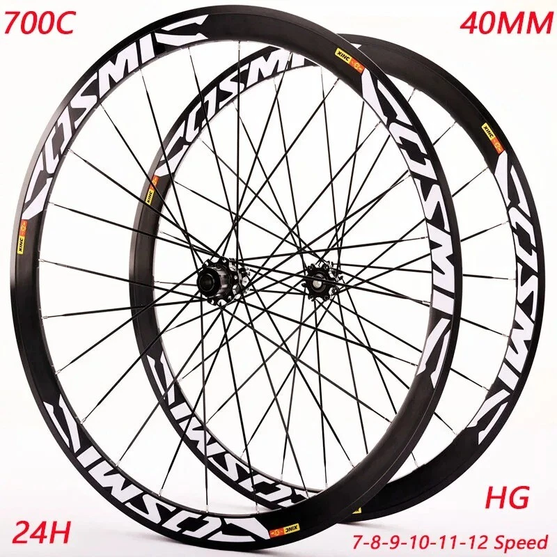s-l1600 700C Road Bicycle Wheelset 24H Barrel Axle Single Wheel 6 Ding Disc Brake Hub