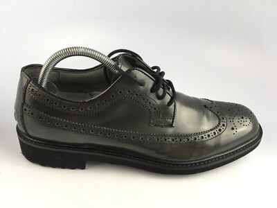 Kenneth Cole Collection Rig Wall Dark Gray Leather Wingtip KENNETH COLE Reaction Classy Man Pewter Grey Wingtip Leather  main image 2