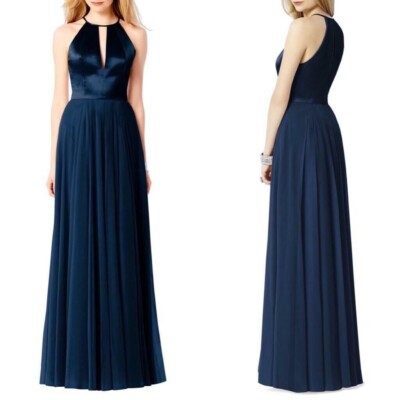 NEW AFTER SIX Midnight Blue SATIN & CHIFFON Bridesmaid Dress EVENING GOWN 2 | eBay NEW AFTER SIX Midnight Blue SATIN & CHIFFON Bridesmaid Dress EVENING GOWN 2 | eBay
