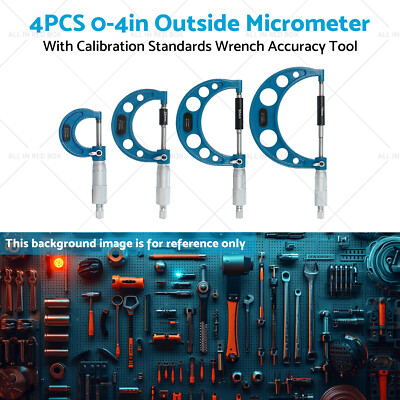 0-4in Outside Micrometer Set With Calibration Standards Wrench