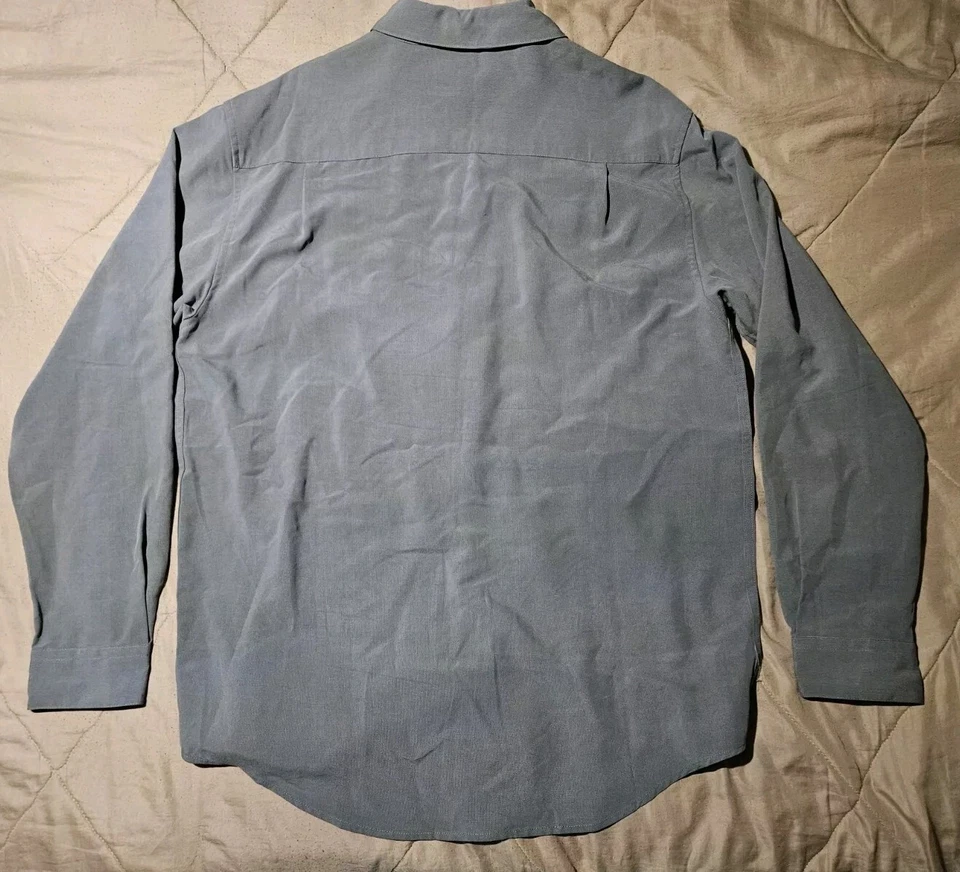 Camisa Alfani Gris Pesada Cuello Abotonado Hombre Talla Grande   Foto 4 de 4
