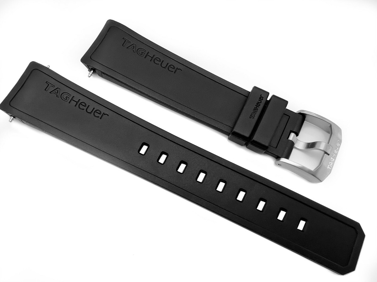 ORIGINAL REPLACEMENT BLACK RUBBER TAG HEUER 20MM STRAP TAG ORIGINAL REPLACEMENT BLACK RUBBER TAG HEUER 20MM STRAP TAG