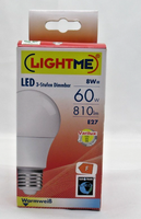 Lightme Led Leuchtmittel 3-Stufen Dimmbar E27 8W=60W 810Lm Warmweiß 2700K 851492