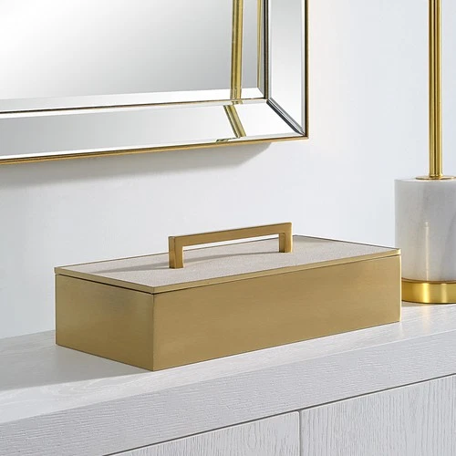 Uttermost 18110 Wessex 4-3/4" Tall MDF and Metal Boxes - White - Picture 4 of 5