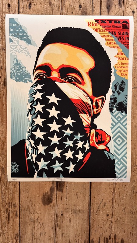 Shepard Fairey  "American Rage" Signed &  Numbered Edition Screen Print 2020