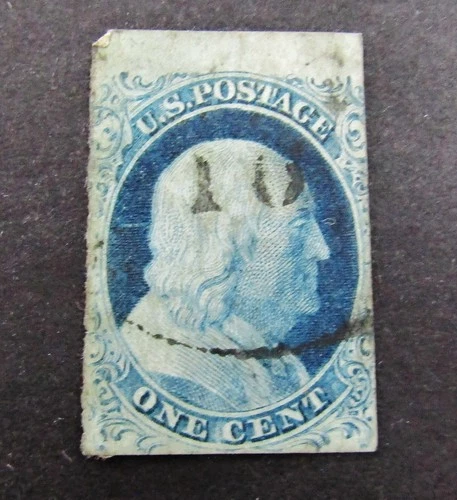 nystamps US Stamp # 7 Used $200 Top Margin Rare           A3x1556