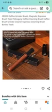MEION Coffee Grinder Brush, Magnetic Espresso Brush Tool, Mahogany Coffee Cleani