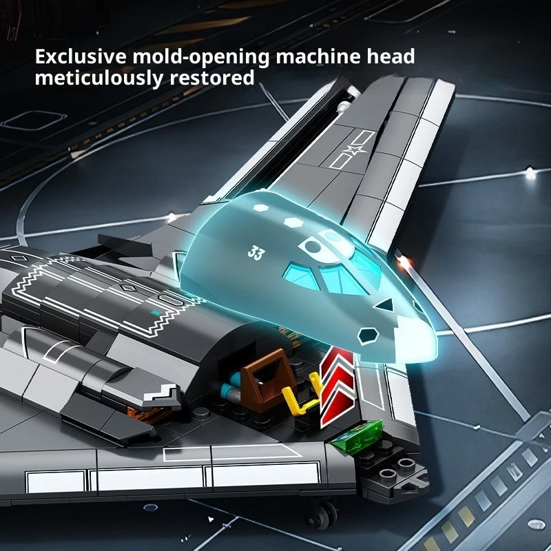 555PCS Stealth Bomber Blocks — H-20 Fighter Jet Model Toy ✈️ - Image 4 of 4