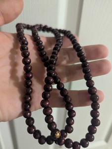Chinese Character Engraved Wooden Necklace / Bracelet