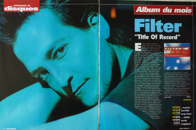 Richard Patrick, Filter, ''Titel of record'' Album du month, französisches Dokument.
