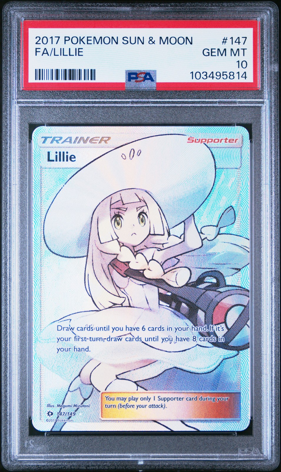 2017 POKEMON SUN & MOON #147 FULL ART/LILLIE PSA 10 - Main Image