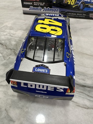 Jimmie Johnson 2007 Lowe’s Richmond Raced Win Version COT Nascar 1/24 Diecast - Picture 4 of 6