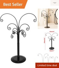 Ornament Tree Display Stand Wire Tree 10.6 Inch Black Rotating Wrought Iron...