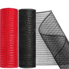 2 Pack Deco Mesh 10 Inch x 30 Feet Decor Mesh Ribbon with Metallic Foil Deco ...