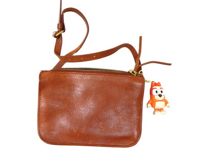 Madewell J8947 Brown Leather Mini XS Waist Pack Fanny Belt Bag with belt Top zip